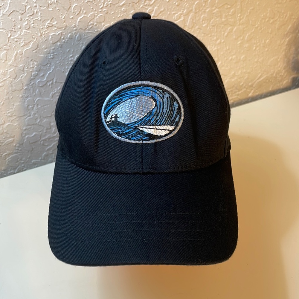 Youth Cotton Blend Cap - Flexfit in Black, Bodega Bay Surf Shack Logo - One Size